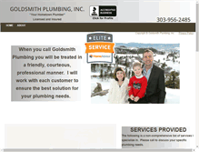 Tablet Screenshot of goldsmithplumbing.com